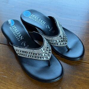 Italian Shoemakers Faux Rhinestone Crystal Sandals Sz 6.5